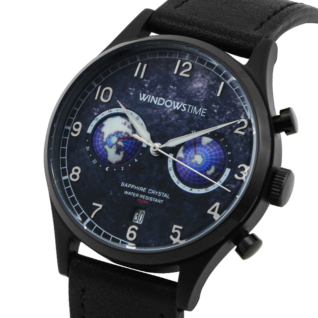High Quality Luxury Chronograph Starry Sky Watch for Men with Leather Strap Simple Design Stainless Steel Case Quartz Movement