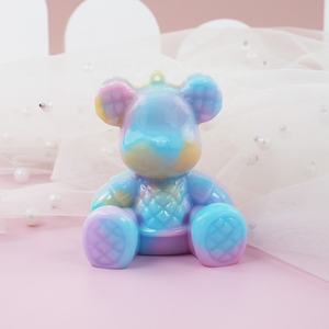 DM891 قالب سيليكون ثلاثي الأبعاد من الإيبوكسي ريزن بتصميم دب كرتوني، يستخدم لصنع تعليقة مفاتيح أو قلادة مجوهرات على شكل رائد فضاء، مزود بثقب - Product Image 5