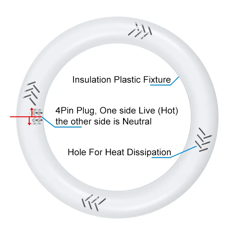 높은 광도 FC8T9/CW 8W 8 인치 형광 램프 보충 Non-Dimmable 4 Pin G10Q 기초 T9 LED 원형 원형 빛 램프