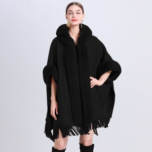 869 # Factory Direct ampio Plaid in peluche con colletto in lana ispessita a maglia scialle femminile <span class=keywords><strong>cappotto</strong></span> scialle in Tweed - Product Image 3