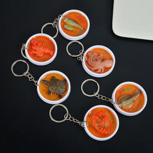 Llaveros en miniatura con simulación de platos de cangrejo y langosta, juguetes de comida, colgantes de modelos de comida, regalos promocionales para eventos y - Product Image 3