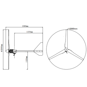 2KW, 2.5KW 그린 에너지 농장 저속 수평축 풍력 터빈 - Product Image 3