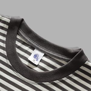 T-shirt a Maniche Lunghe Autunnale 280gsm Pesante a <span class=keywords><strong>Righe</strong></span> <span class=keywords><strong>Blu</strong></span> <span class=keywords><strong>e</strong></span> <span class=keywords><strong>Bianche</strong></span> per Coppia, Maglia Casual Larga da Uomo <span class=keywords><strong>e</strong></span> <span class=keywords><strong>Maglietta</strong></span> Base da Donna - Product Image 5