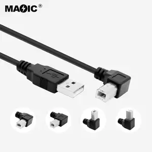 Hoge Kwaliteit Usb Kabel 90 Graden Hoek Links Rechts Omlaag 1.5M Usb 2.0 Type A Naar Usb Type B Mannelijke Printer Kabel