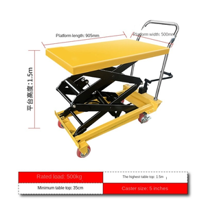 Plataforma de elevación hidráulica Manual portátil de 350kg, <span class=keywords><strong>Mini</strong></span> elevador hidráulico de mano, carrito de mesa de tijera - Product Image 6