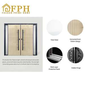 Puertas de pivote de entrada frontal de seguridad grandes modernas externas de aluminio de alta calidad a prueba de huracanes para casa - Product Image 1