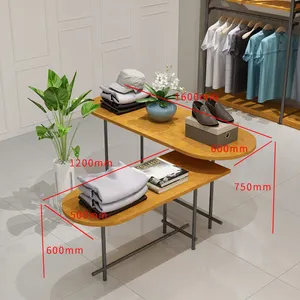 Clothing Store Display Rack Floor-standing Display Rack Men's Clothing Rack 5-tier Rotating Basket With Wheels And Shelf