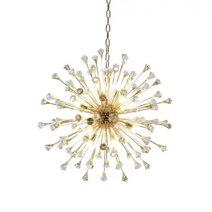 Lustre circulaire en boule de cristal, design nordique moderne, orbe dorée, pour salon, offre spéciale