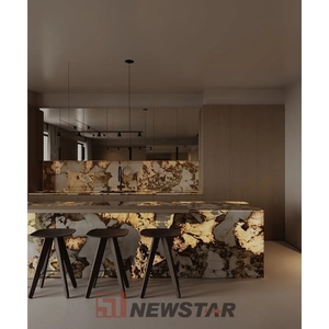 Modern Translucent Pandora Quartzite Kitchen Island Home Hotel Kitchen Island Marble Countertop - Product Image 2