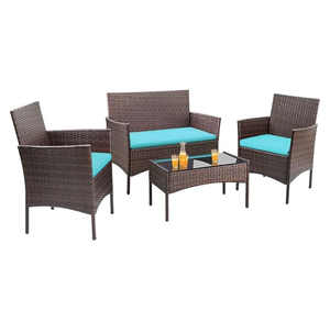 Homall 4PCS Patio <b>Rattan</b> Wicker Sofa Set <b>Table</b> and Chairs Set <b>Rattan</b> Outdoor Garden Furniture from Vietnam - Product Image 1