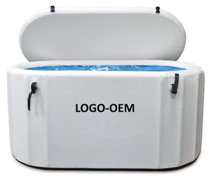 BINSPAPO Baignoire à glace portable <span class=keywords><strong>gonflable</strong></span> en PVC personnalisable <span class=keywords><strong>pour</strong></span> la thérapie de l'eau froide <span class=keywords><strong>SPA</strong></span> <span class=keywords><strong>Tente</strong></span> de récupération de fitness incluse - Product Image 1