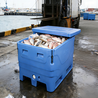 Conteneur isotherme extra large de 1000 L de qualité alimentaire pour le stockage du poisson, fabriqué par rotomoulage, pour la pêche en mer et la transformation des fruits de mer