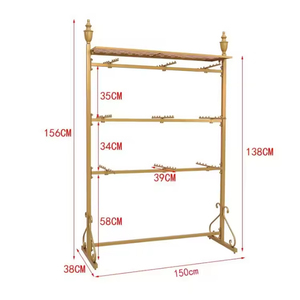 Soporte de exhibición de ropa interior de sujetador de acero inoxidable de hierro de acero portátil estante colgante de Metal dorado para fábrica de tienda de lencería de mujer - Product Image 6