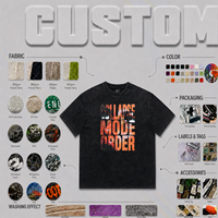 Camiseta de hombre personalizada de moda urbana, holgada, de manga corta, juvenil y moderna, estampada en tela gruesa de 300g.