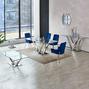 Ensemble <span class=keywords><strong>de</strong></span> table et <span class=keywords><strong>4</strong></span> chaises <span class=keywords><strong>de</strong></span> <span class=keywords><strong>salle</strong></span> à <span class=keywords><strong>manger</strong></span> en verre pour hôtel, restaurant, prix abordable - Product Image 5