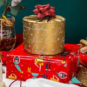 MAYPLUSS Red Christmas <b>Wrapping</b> <b>Paper</b> Roll 17in X 33ft Nutcracker Design Gift Craft Packaging Recyclable - Product Image 3