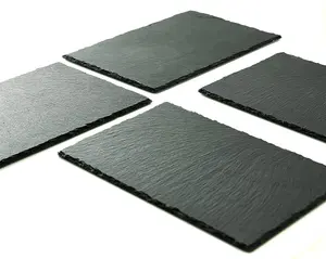 Black Tray Slate Cheese Platter Board Natural Rock Stone Serving Sushi Steak Restaurant Dinner Dishes Plate