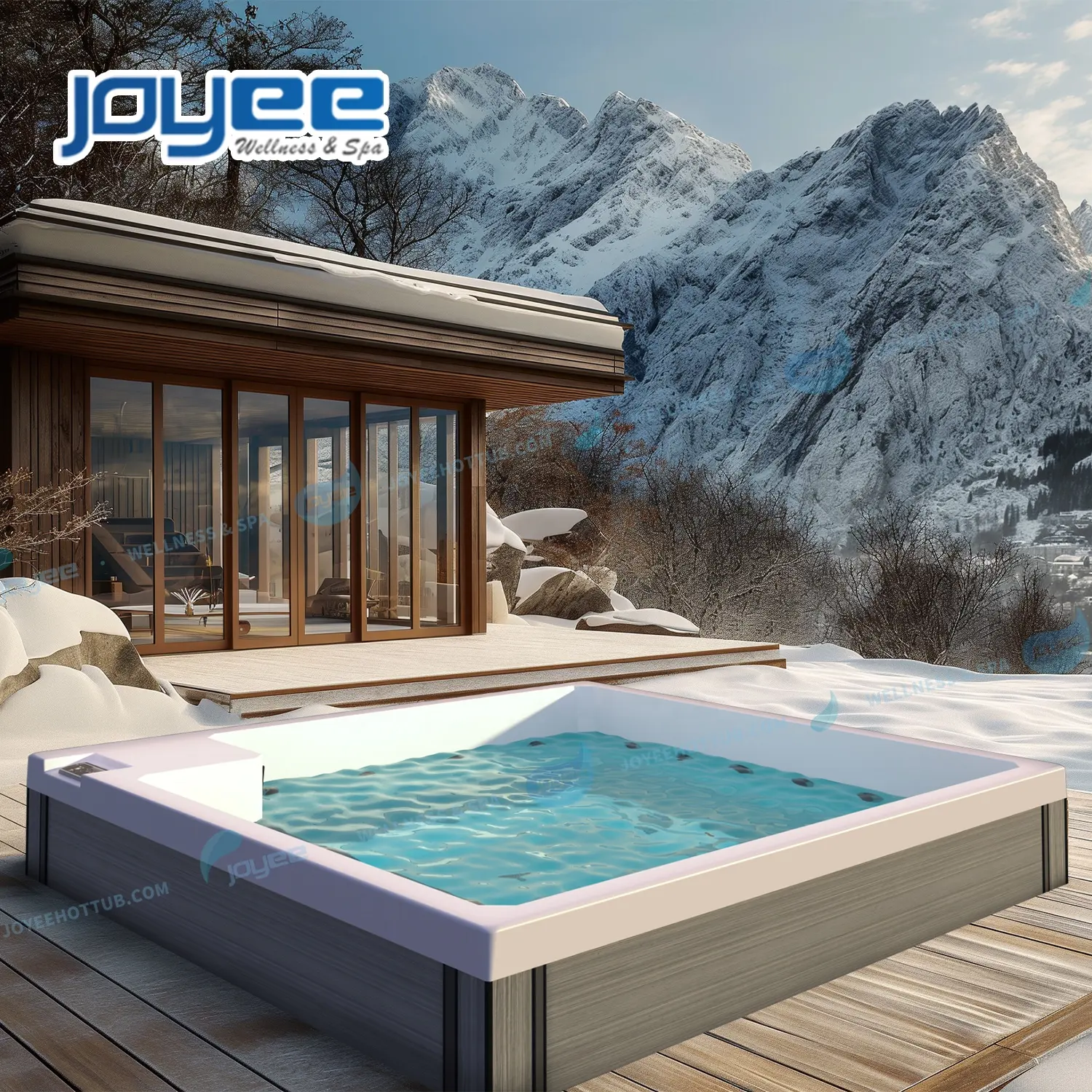 Joyee Minimalistisch Hot Selling 3 Personen Outdoor Hot Tub Spa Usa Import Acryl Weken Massage Hot Tub Spa