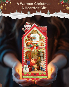 Puzzle 3D en bois DIY, maison miniature à assembler, modèle de Noël, jouet éducatif, puzzle de coin de lecture lumineux de haute qualité pour enfants et adultes - Product Image 1