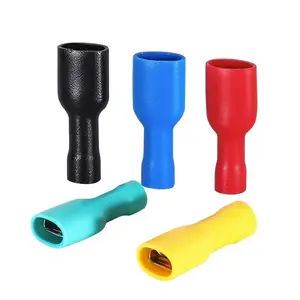 Red Yellow Blue Electrical Terminal Docking Connector FDFD1.5-250 Female Fully Insulated Terminal Copper Cold Pressed Terminal