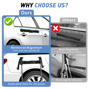 Hikeen Magnetic Ski Snowboard Vehicle Mount, con capacidad <span class=keywords><strong>para</strong></span> hasta 4 pares <span class=keywords><strong>de</strong></span> esquís o 2 tablas <span class=keywords><strong>de</strong></span> snowboard, 2 bastones <span class=keywords><strong>de</strong></span> esquí - Product Image 5