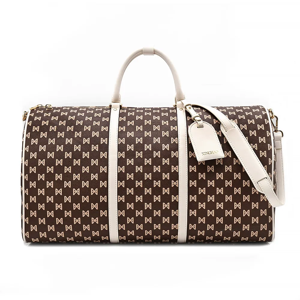 Premium Fashion Leather Travel Duffle Bags Custom Logo Weekender Overnight Duffel Bags For Women