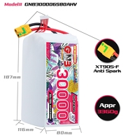 Batterie LiPo GNB GAONENG 6S 30000mAh 30AH 22.8V 80C XT90S RC HV LiHV Haute Tension pour Drones FPV Grande Échelle, Hélicoptères, Voitures RC et Bateaux