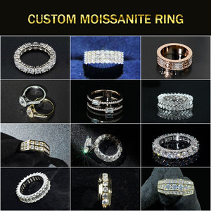 Personalizado Hip Hop Estilo Cubano Anel Pass <span class=keywords><strong>Tester</strong></span> Iced Out Diamante VVS 925 <span class=keywords><strong>Sliver</strong></span> Moissanite Jóias Finas Anel De Casamento Para O Homem Mulheres - Product Image 3