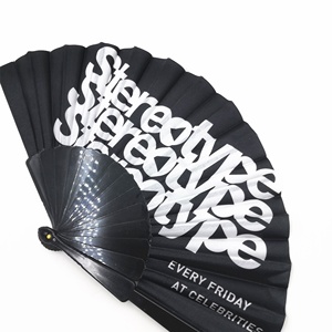 Tùy Chỉnh <span class=keywords><strong>Satin</strong></span> Vải Nhựa Folding Hand Fan - Product Image 3