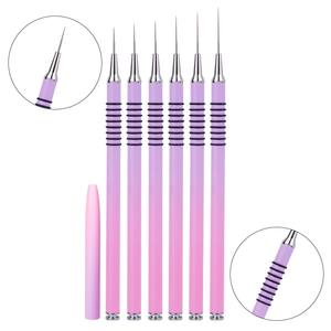 Dégradé poudre fileté longue tige en métal Nail Art stylo ensemble tirer ligne peinture Nail Art stylo ensemble - Product Image 5