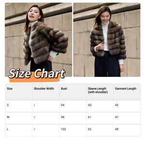 معطف فرو أرنب صناعي نسائي للشتاء والخريف من الولايات المتحدة الأمريكية جديد سابل X0017 سابل روسي مصبوغ بفتحة رقبة حرف V - Product Image 2