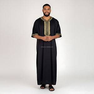 Abaya Aman à manches longues 1 pièce, Jubba Thobe, Kaftan pour hommes, <span class=keywords><strong>Djellaba</strong></span>, Robe de prière islamique, style Maroc, Arabie Saoudite, XXL, Polyester, Thawb - Product Image 4