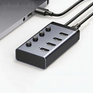 UGREEN CM613 <b>USB</b> 3.0 Hub 4 Ports Individual On Off <b>Switch</b> 1M Cable Type <b>C</b> DC 5V 2A Powered <b>USB</b> Splitter For Laptop Desktop - Product Image 2