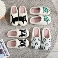 Chaussons d'intérieur en plastique pour hommes et femmes, motif lune et horloge, pour l'hiver, pour le marché transfrontalier