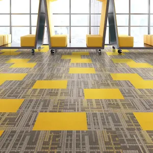 Piastrelle in moquette eco-friendly pavimentazioni commerciali 60x60 3d tappeto paesaggio piastrelle per pavimento arancione da ufficio 3mm