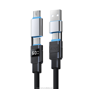 4 in 1 <strong>USB</strong> <strong>C</strong> <strong>Cable</strong> with Wattage Display 60W Round Nylon Braided Multi Charging <strong>Cable</strong> <strong>USB</strong> <strong>C</strong> Charging Cord Combo Type <strong>C</strong> - Product Image 6