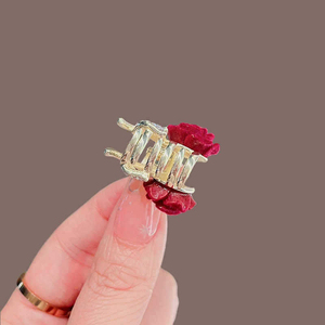 Best Sales Elegant Temperament Small Red <b>Rose</b> Shaped Hairpin <b>Light</b> Luxury Women's Alloy Hairpins Fashion Jewelry Wholesale - Product Image 4