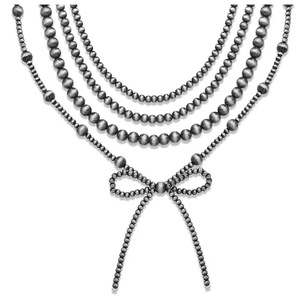 Collar de imitación de turquesa en capas para mujer |   Gargantilla Boho de <span class=keywords><strong>Cuero</strong></span> con Cuentas |   Collar con colgante de lazo occidental en forma de Y - Product Image 2