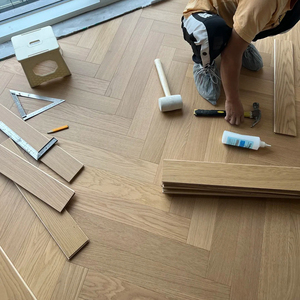 Suelo de Parqué de Madera de Roble de Estilo Europeo, Cepillado, de 15 mm y 18 mm, Madera Maciza, Diseño de Espiga, para Salón - Product Image 6