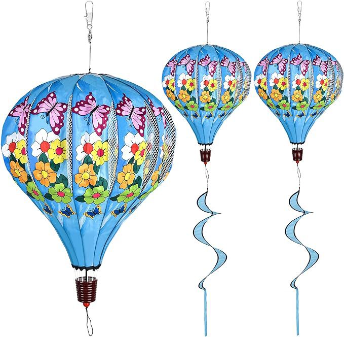 Hauteur 180cm, diamètre fleur 40cm - papillon fleur bleu