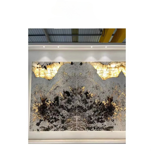 แผ่นหินควอตซ์ไซต์ขัดเงาแบบวิศวกรรม ดีไซน์ทันสมัย โปร่งแสง หรูหรา สีขาว สำหรับใช้ภายในวิลล่า โรงแรม รุ่นปาโกเนีย - Product Image 1