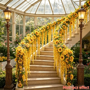 Guirnaldas de Girasoles Artificiales de 230 cm para Decoración de Bodas al Aire Libre - Product Image 3
