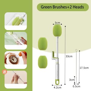 Household 3 in 1 Cup Cleaning Tpr Material Gap Water <strong>Bottle</strong> Cleaner <strong>Bottle</strong> Sponge <strong>Brush</strong> With Straw <strong>Brush</strong> Replacement Head - Product Image 3