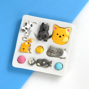 <span class=keywords><strong>Moule</strong></span> en <span class=keywords><strong>silicone</strong></span> pour gâteau en fondant, animaux de dessin animé, chat, chiot, ours, DIY fait main - Product Image 3