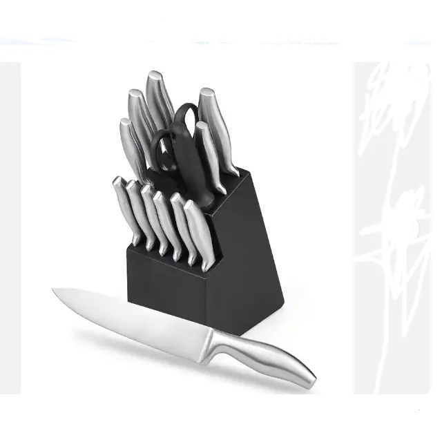 Atacado Facas De Cozinha Profissional Chef Knife Set Faca De Cozinha De Aço Inoxidável Conjunto com Bloco