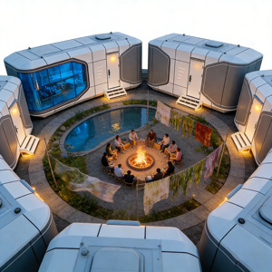 Casa Modulare Personalizzata 20ft in Acciaio con Pannelli Sandwich Impermeabili per Appartamenti, Ville, Resort e <span class=keywords><strong>Hotel</strong></span> <span class=keywords><strong>Capsula</strong></span> all'Aperto - Product Image 1