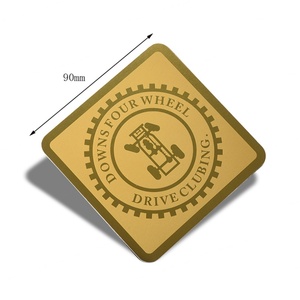 Sous-verre carré en métal doré avec impression sérigraphique – Offre promotionnelle à succès - Product Image 6