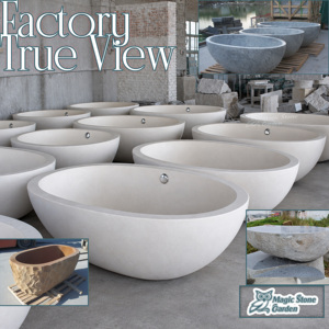 Baignoire en marbre naturel, lavabo en pierre massif sculpté à la main, décoration <span class=keywords><strong>de</strong></span> villa - Product Image 3