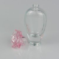 Vente chaude Rond En Verre Transparent Personnalisé Bouteille De Parfum 50ml Femmes Parfum Vaporisateur Avec Bouchon