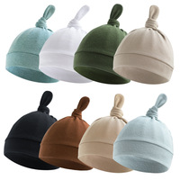 2026 bayi Pacifier Beanie polos tahan angin uniseks 0-6 bulan lapisan tunggal mengisap ekor topi Pullover